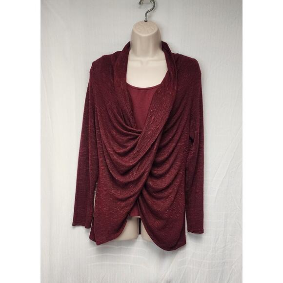 A PEA IN THE POD RED COWL NECK LONG SLEEVE MATERNITY SWEATER SIZE LARGE - Picture 2 of 8